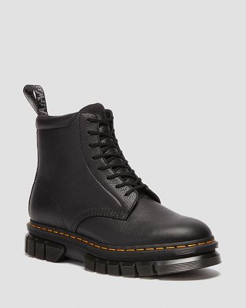 Botas Plataforma Dr Martens Rikard Lunar Cuero Mujer Negros | MX 530EBC